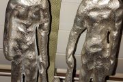 Metal Sculpture of Family of 3 like NEW!