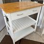 White wooden Kitchen island / utility trolley Image 6
