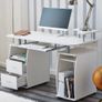 Computer Desk With Shelves And 2 Drawers For Home Office Pc Image 3