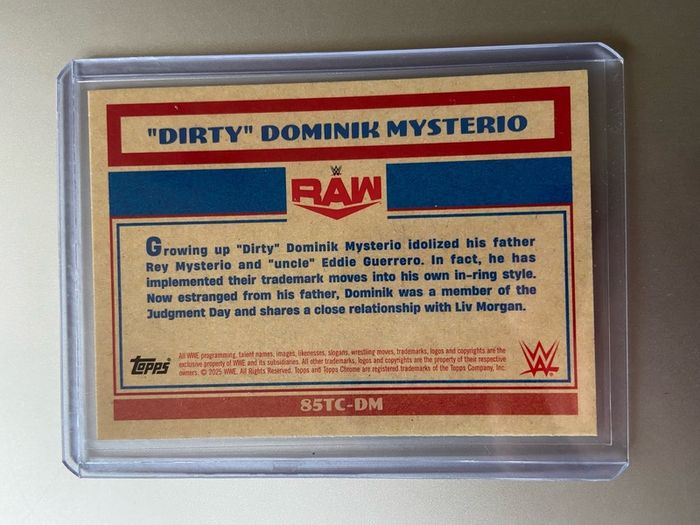 WWE Topps Chrome 2025, "Dirty" Dominik Mysterio 1985 Topps Legends Current