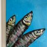 Framed Original Fish Painting Swim Art Contemporary Art Painting  Original Gift Image 5