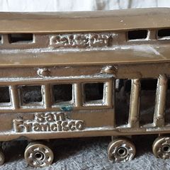 vintage collectable solid brass cable car
