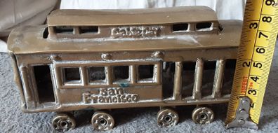 vintage collectable solid brass cable car