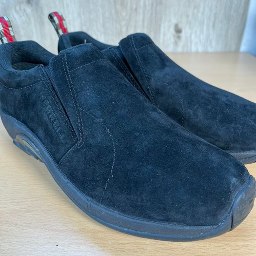 Merrell Jungle Moc Shoes in Midnight Black Suede Leather Size UK 9 EU 43.5 BNWT