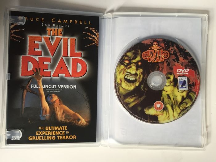 The Evil Dead (Full Uncut Version) Sam Raimi Film [1981] Bruce Campbell, Ellen Sandweiss, Richard DeManincor, Betsy Baker & Theresa Tilly [1xDVD Movie]