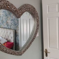 mirror. heart shaped.
