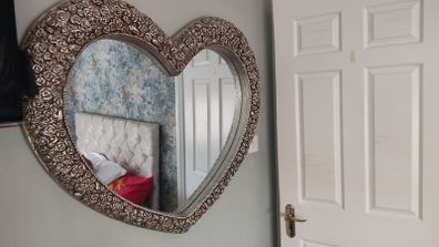 mirror. heart shaped.
