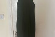 Zara Body-Con Ribbed Dress in Green/khaki