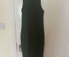 Zara Body-Con Ribbed Dress in Green/khaki