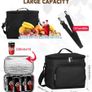 10L Insulated Lunch Bag, Large Leakproof Thermal Lunch Box Bag for Men/Women/Adults Cool Bag with Adjustable Shoulder for Work Beach Picnic Camping (Black) Image 6