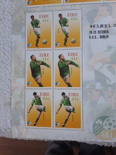Stamps,Irish soccer Heroes.