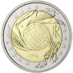 Italy 2 Euro Commemorative Coin 2004 - Fifth Decade of the World Food Programme. Uncirculated.