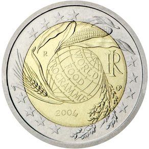 Italy 2 Euro Commemorative Coin 2004 - Fifth Decade of the World Food Programme. Uncirculated.