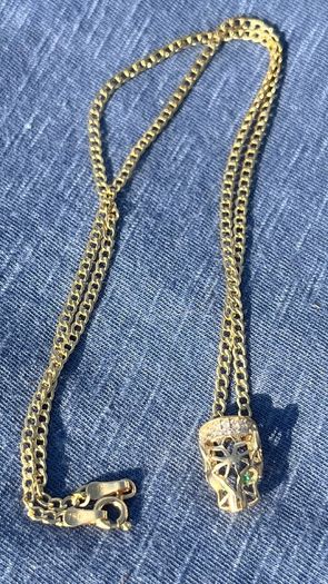 18k chain Cartier panther whit natural diamonds