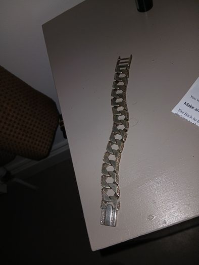 silver curb bracelet