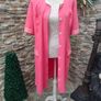 vintage 90s Coral button up Pencil Dress UK 12 14 Image 7
