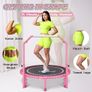 450 LBS Foldable Mini Trampoline for Adults, 40 inch Indoor Fitness Rebounder with U-Shape Adjustable Foam Handle, Quiet Bungee Jump System & Cordless Jump Ropes Image 4