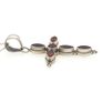 Vintage 925 Sterling Silver & Garnets Cross Necklace Image 6