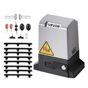 280W Electric Sliding Gate Opener for Doors up to 25m 816kg, Nylon Gear Rack Rolling Door Motor with Infrared Sensor & 2 Remote Controls, Driveway Gates Opening System