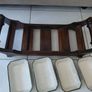 Vintage wooden serving tray with four ramekins Image 4