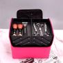 Cosmetic Bag Beauty Case Suitcase Box Organizer Makeup Travel Portable Handbag - PINK Image 5