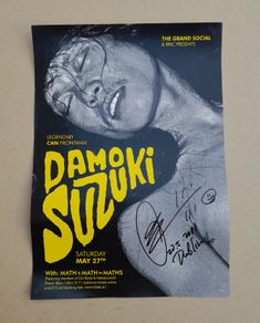 Damo Suzuki signed Dublin gig poster CAN rare