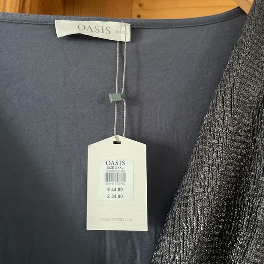 Oasis grey occasion top long sleeve plus size