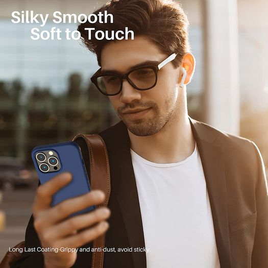 Liquid Silicone Shockproof Case For iPhone 13 Pro Luxury Soft Phone Cover Blue New - FHT6IP13PLK
