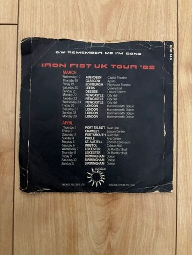 Iron Fist - Motorhead [Vinyl 7", Red Pressing]