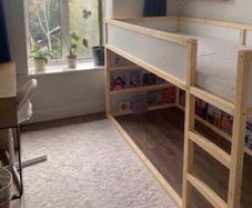 Ikea kura bed with mattress and accessories