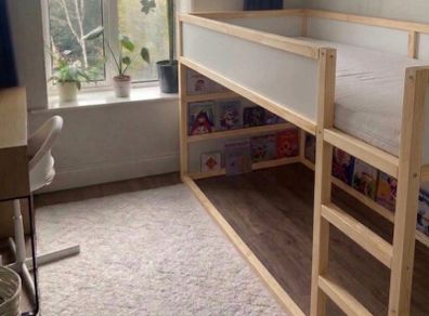 Ikea kura bed with mattress and accessories