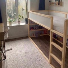 Ikea kura bed with mattress and accessories