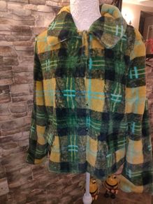 Winter Plush Faux fur plaid coat Postage included