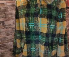 Winter Plush Faux fur plaid coat Postage included