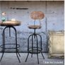 Adjustable Industrial Style Bar Stool Height Swivel  With Top Metal And Backrest Image 3