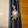 Vintage Marcasite Clock Watch Necklace Image 3