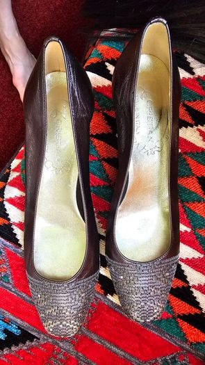 Cristina Firenze silver leather wedges 37.5