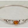 Sterling Silver Gemstone Amber Bangle Bracelet Image 3
