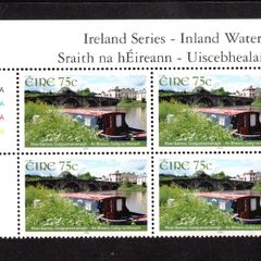 2006 Ireland Inland Waterways 75c The River Barrow Commemorative Stamp Plate Block 1A1A1A1A Mint Never Hinged (MNH)