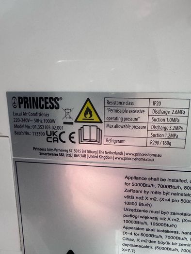Princess 352103 Air Conditioner