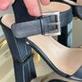 Ladies Navy Block Heel Sandals by Carvela Image 6