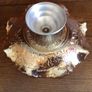 Carnival Glass iridescent Marigold amber Footed bowl /cake stand Image 5
