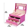 BRAND NEW 3 Layer Velvet PU Jewelry Box Organizer Image 2