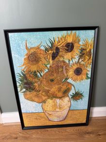 IKEA KNOPPANG Black Frame 50x70 cm with Van Gogh Sunflowers Puzzle