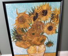 IKEA KNOPPANG Black Frame 50x70 cm with Van Gogh Sunflowers Puzzle