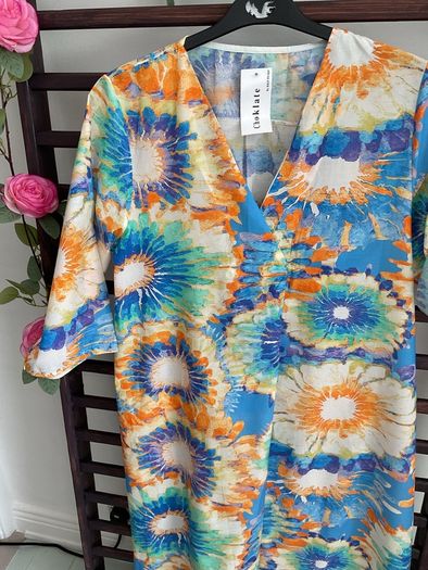dress 100% cotton dress one-size multi colour summer