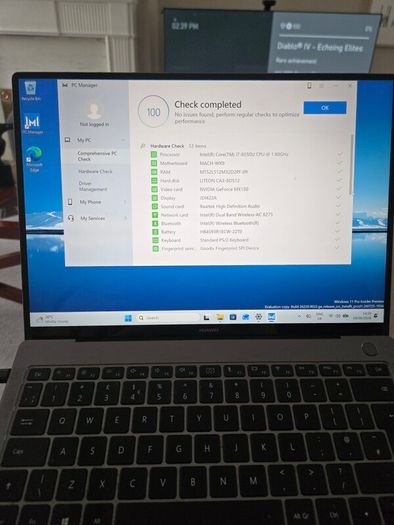 i7 Laptop 13.9inch 3k touch screen. Huawei Matebook X Pro