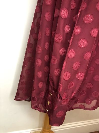 Wallis wine chiffon blouse & cami top (size 28)