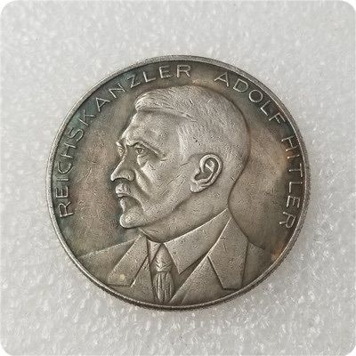 Ww2 Mark German Coin  Hitler Luftwaffe Swastika Nazi Warplane  Reichsmark