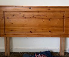 Solid Pine Headboard & Matching 4-Drawer Locker